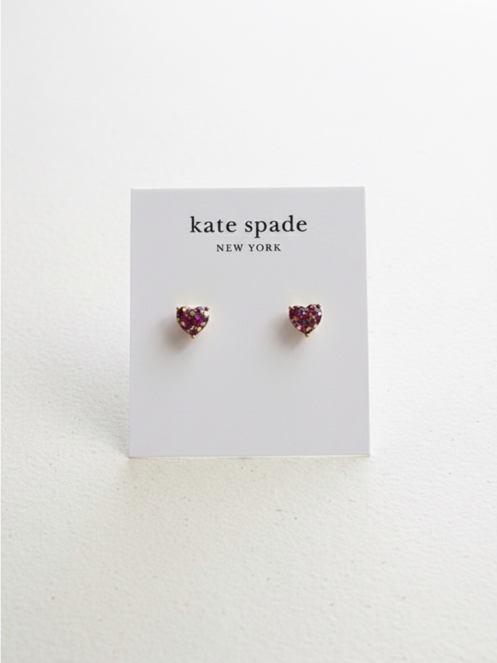 kate spade Gold-Tone Heart Stud Earrings with Multicolored Stones